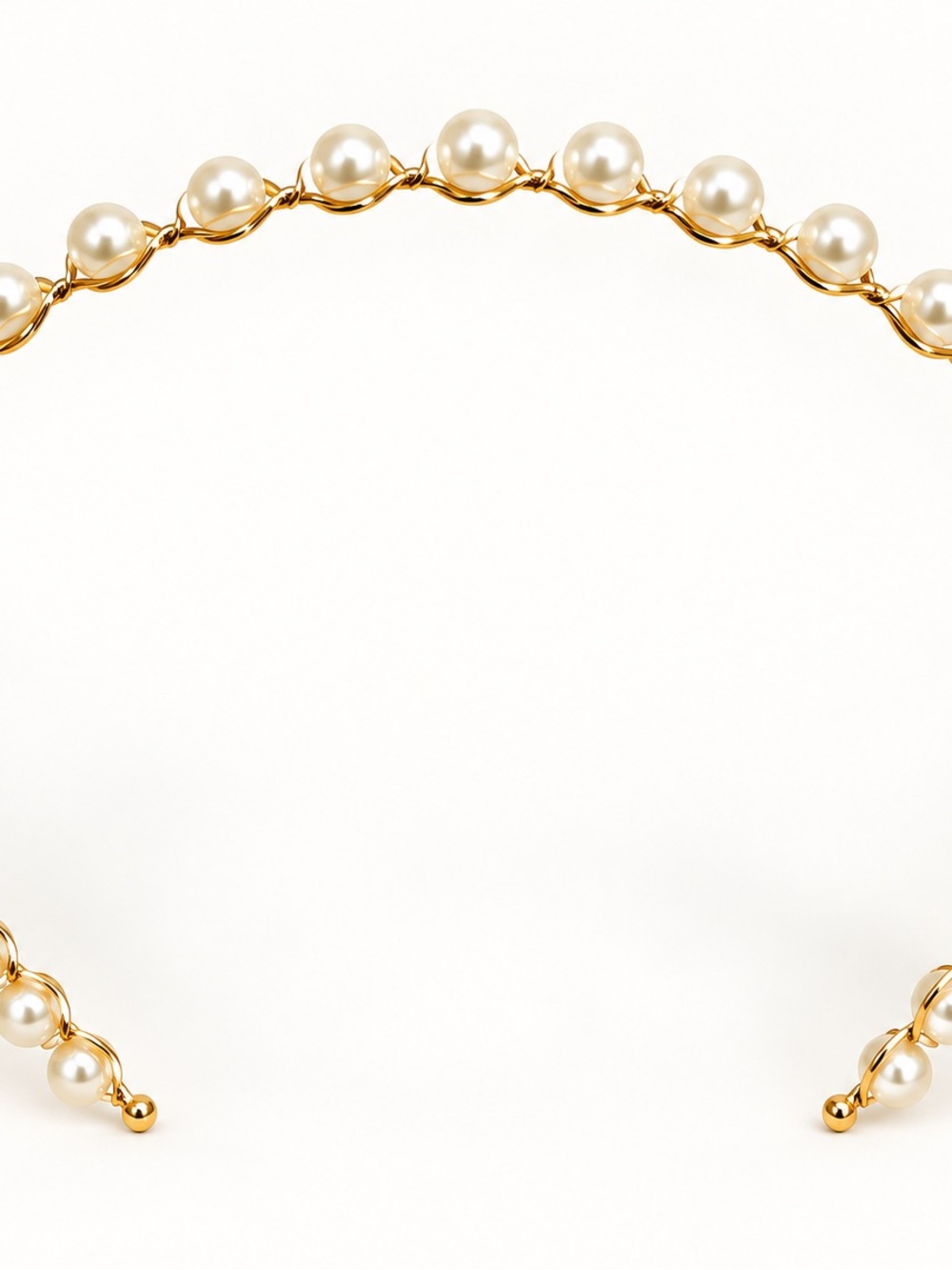Gold and Ivory Pearl Headband
